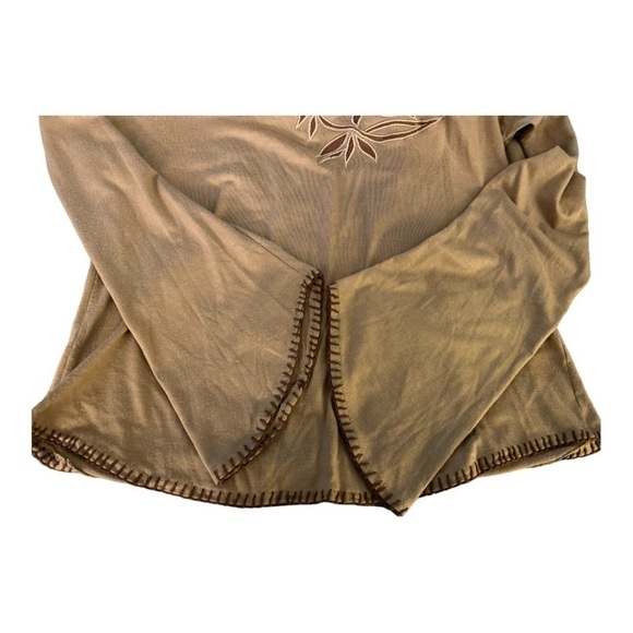 Luigi Bertolli top, size M, light brown viscose blend.  Embroidery and stitching - Picture 4 of 5
